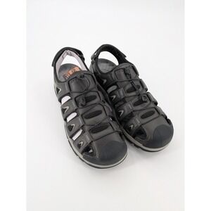 Skechers Tresmen Outseen Luxe Foam Black Gray Fisherman Strap Sandals Men's 13 M